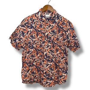 Columbia PFG Red & Blue S/S Performance Fishing Shirt Size L